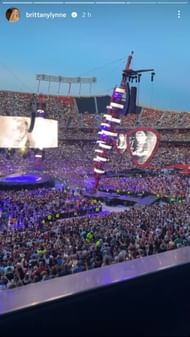 A view of the stage during Ed Sheeran's performance - screenshot via Instagram